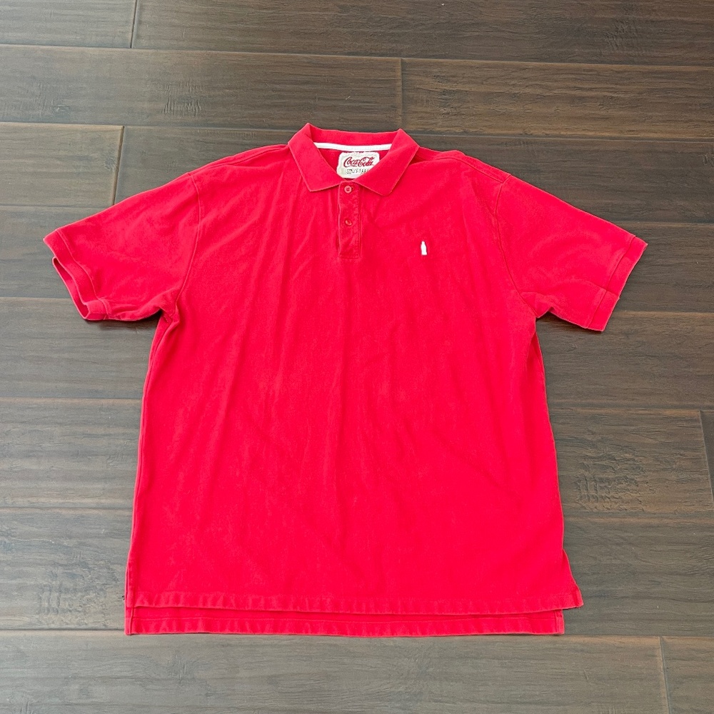 VTG Coca Cola Men's Embroidered Logo Short Sleeve Red Polo Shirt Sz 2XL